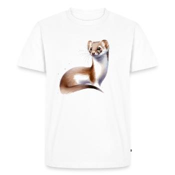 Watercolor Mouse Weasel - Men's Premium Organic T-Shirt - white - Front - Nico (187cm)