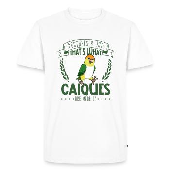 Feathers and Joy - White-bellied Parrot - Men's Premium Organic T-Shirt - white - Front - Nico (187cm)