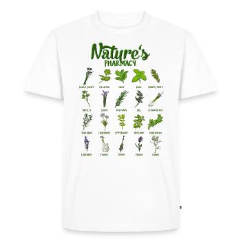 Pouvoirs de guérison de la nature - plantes médicinales - T-shirt Premium bio Homme - blanc - Devant - Nico (187cm)