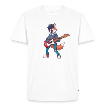 Guitare électrique Cartoon Fox Rocks - T-shirt Premium bio Homme - blanc - Devant - Nico (187cm)