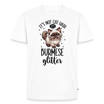 Cats Glitter - Burma - Men's Premium Organic T-Shirt - white - Front - Nico (187cm)