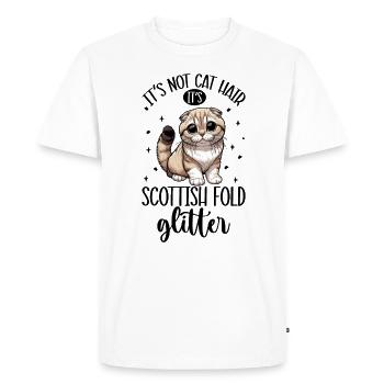 Cats Glitter - Scottish Fold-eared Cat - Men's Premium Organic T-Shirt - white - Front - Nico (187cm)