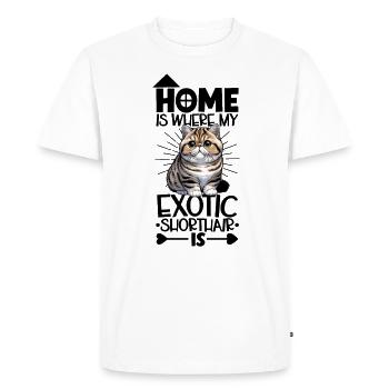 Home - Exotic Shorthair - Men's Premium Organic T-Shirt - white - Front - Nico (187cm)