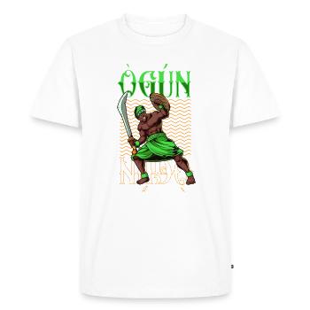 Yoruba God - Ogun - Men's Premium Organic T-Shirt - white - Front - Nico (187cm)