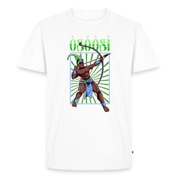 Yoruba God - Oshosi - Men's Premium Organic T-Shirt - white - Front - Nico (187cm)