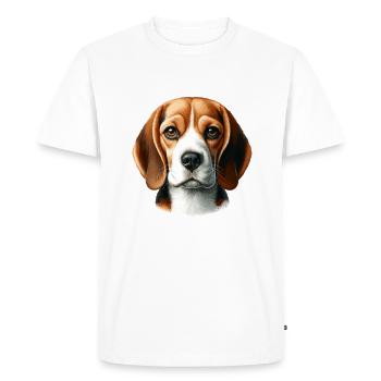 Visage de chien - Beagle - T-shirt Premium bio Homme - blanc - Devant - Nico (187cm)