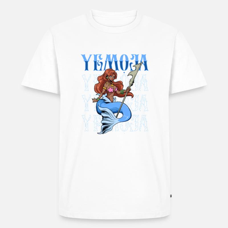Yoruba Gott - Yemoja - Männer Premium Bio T-Shirt - Weiß