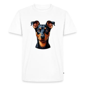 Visage de chien - Pinscher allemand - T-shirt Premium bio Homme - blanc - Devant - Nico (187cm)
