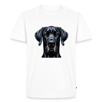 Visage de chien - Dogue allemand - T-shirt Premium bio Homme - blanc - Devant - Nico (187cm)