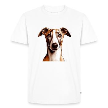 Visage de chien - Whippet - T-shirt Premium bio Homme - blanc - Devant - Nico (187cm)