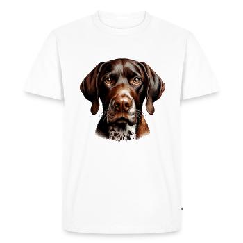 Visage de chien - German Shorthair - T-shirt Premium bio Homme - blanc - Devant - Nico (187cm)