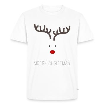 Joyeux Noël Joyeux Noël renne - T-shirt Premium bio Homme - blanc - Devant - Nico (187cm)