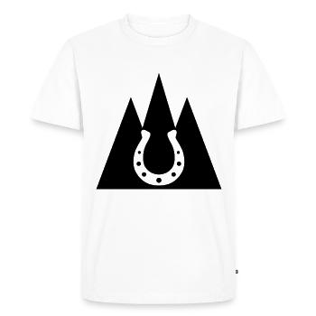 Triangle montagne et cheval - - T-shirt Premium bio Homme - blanc - Devant - Nico (187cm)