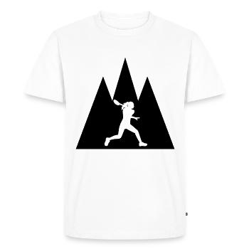 Triangular Mountain and Tennis - - Men's Premium Organic T-Shirt - white - Front - Nico (187cm)