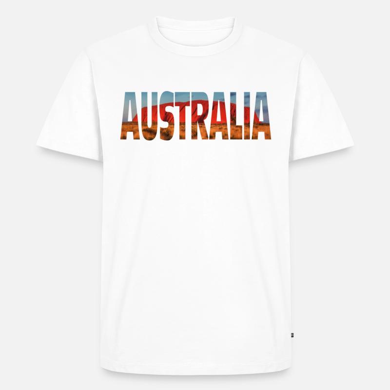 Australia - Männer Premium Bio T-Shirt - Weiß