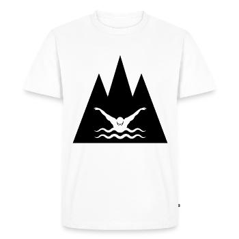 Triangle Montagne et Natation - - T-shirt Premium bio Homme - blanc - Devant - Nico (187cm)