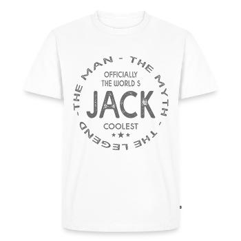 JACK prénom personnalisé cadeau Jack - T-shirt Premium bio Homme - blanc - Devant - Nico (187cm)