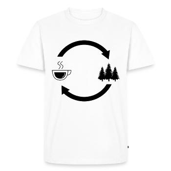Coffee load arrows and tree - - Men's Premium Organic T-Shirt - white - Front - Nico (187cm)