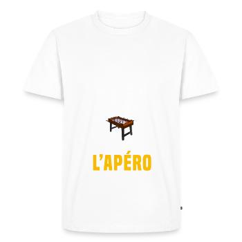 babyfoot ne dérangez pas sauf apéro - T-shirt Premium bio Homme - blanc - Devant - Nico (187cm)