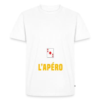 poker ne dérangez pas sauf apéro - T-shirt Premium bio Homme - blanc - Devant - Nico (187cm)