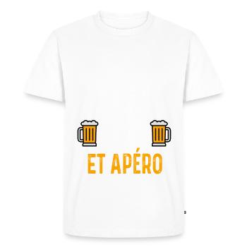 je peux pas j'ai régate et apéro - T-shirt Premium bio Homme - blanc - Devant - Nico (187cm)