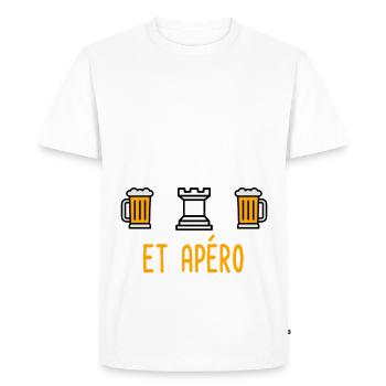 je peux pas échecs tour - T-shirt Premium bio Homme - blanc - Devant - Nico (187cm)