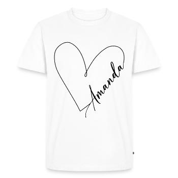 Amanda Name Heart Line - Men's Premium Organic T-Shirt - white - Front - Nico (187cm)