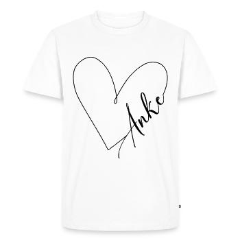 Anke Name Heart Line - Men's Premium Organic T-Shirt - white - Front - Nico (187cm)