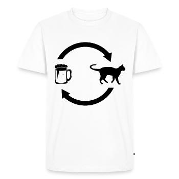 Flèches de chargement de bière et chat - - T-shirt Premium bio Homme - blanc - Devant - Nico (187cm)