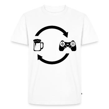 Beer Load Arrows and Play - - Men's Premium Organic T-Shirt - white - Front - Nico (187cm)