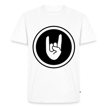 Party Hand Symbol - Men's Premium Organic T-Shirt - white - Front - Nico (187cm)