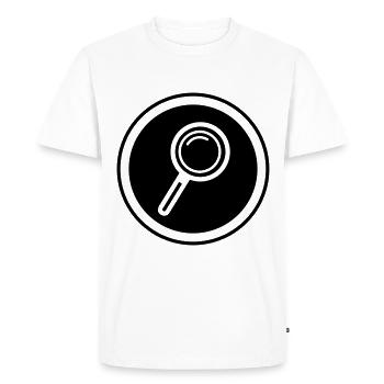 Magnifier Icon - Men's Premium Organic T-Shirt - white - Front - Nico (187cm)