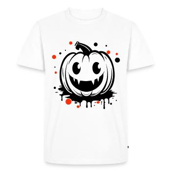 Grimace Halloween Pumpkin Creepy - Men's Premium Organic T-Shirt - white - Front - Nico (187cm)