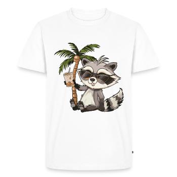 Raccoon Beer Funny Booze - T-shirt Premium bio Homme - blanc - Devant - Nico (187cm)