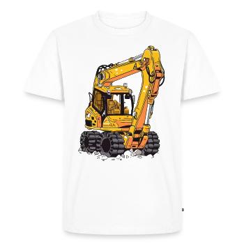 Grande pelleteuse jaune - T-shirt Premium bio Homme - blanc - Devant - Nico (187cm)