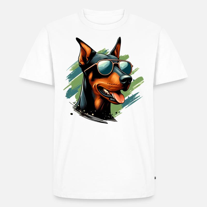Dobermann Das Modell - Männer Premium Bio T-Shirt - Weiß