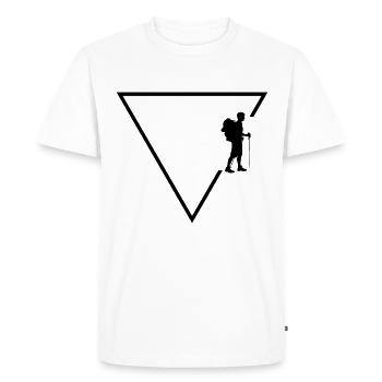 Triangle 1 et randonnée - - T-shirt Premium bio Homme - blanc - Devant - Nico (187cm)