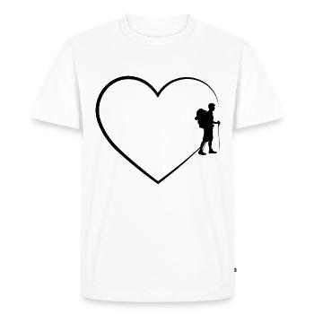 coeur 2 et randonnée - - T-shirt Premium bio Homme - blanc - Devant - Nico (187cm)