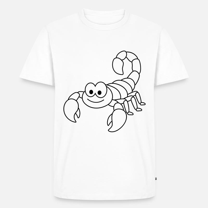 Skorpion Comic Tier - Männer Premium Bio T-Shirt - Weiß