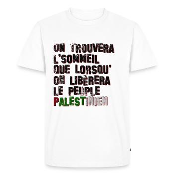 palestinien - T-shirt Premium bio Homme - blanc - Devant - Nico (187cm)