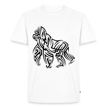 Gorilla Tribal Tattoo - Men's Premium Organic T-Shirt - white - Front - Nico (187cm)