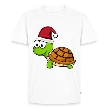 Tortue Bande Dessinée Noël - T-shirt Premium bio Homme - blanc - Devant - Nico (187cm)