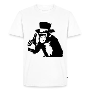 Singe ivre Party Silhouette - T-shirt Premium bio Homme - blanc - Devant - Nico (187cm)