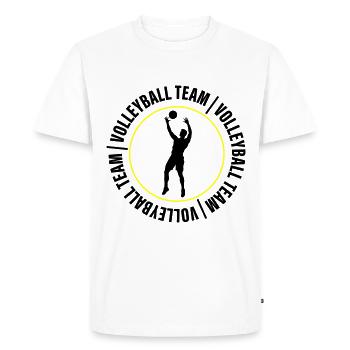 Joueurs de club de l’équipe de volley-ball - T-shirt Premium bio Homme - blanc - Devant - Nico (187cm)