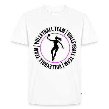 Joueur de club de l’équipe de volley-ball - T-shirt Premium bio Homme - blanc - Devant - Nico (187cm)