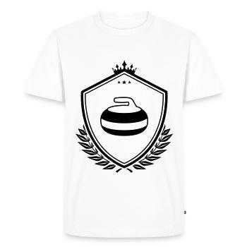 Curling crest - Men's Premium Organic T-Shirt - white - Front - Nico (187cm)