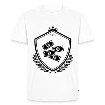 Cash Money Coat of Arms - Men's Premium Organic T-Shirt - white - Front - Nico (187cm)