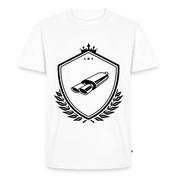 Exhaust tuning crest - Men's Premium Organic T-Shirt - white - Front - Nico (187cm)