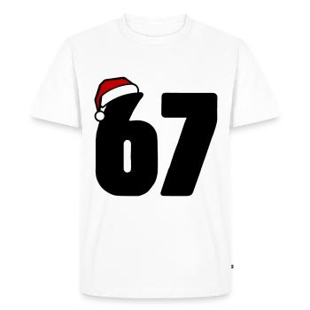 67 Numéro Noël - T-shirt Premium bio Homme - blanc - Devant - Nico (187cm)