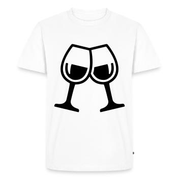 Verres à vin - T-shirt Premium bio Homme - blanc - Devant - Nico (187cm)